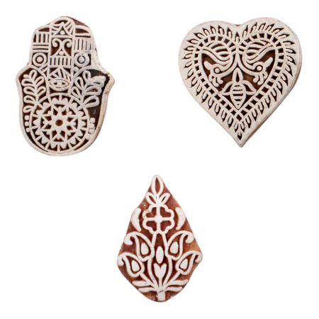 Set of 3 Piece New Mix Wooden Printing Block